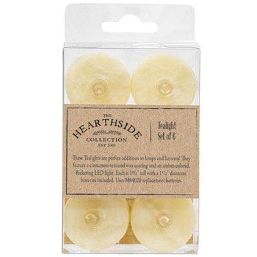 6/Pkg, Ivory LED Tealights - The Fox Decor